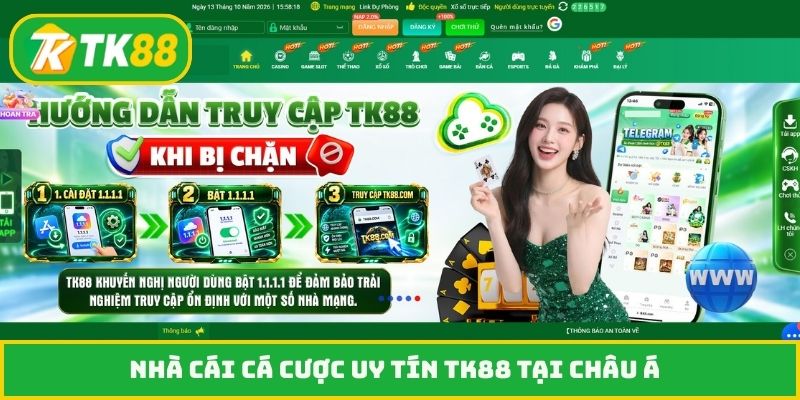Nhà cái cá cược uy tín TK88 tại châu Á