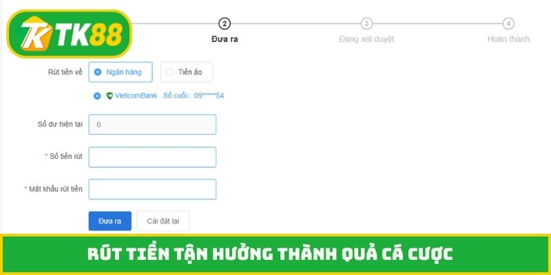 Rút tiền tận hưởng thành quả cá cược