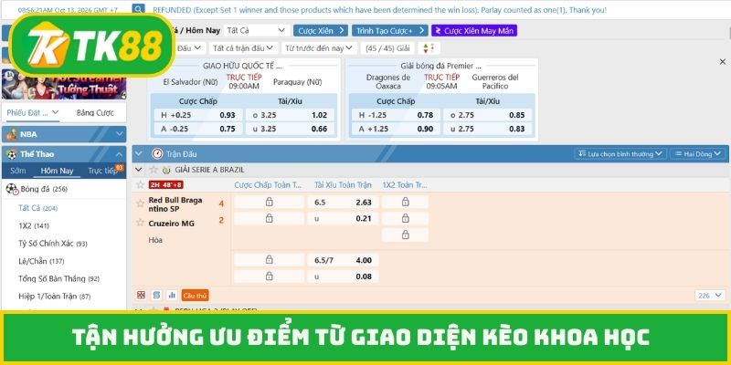 Tận hưởng ưu điểm từ giao diện kèo khoa học